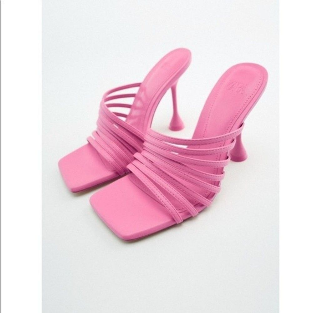 ZARA HIGH HEELED STRAPPY SANDALS - Picture 6 of 11